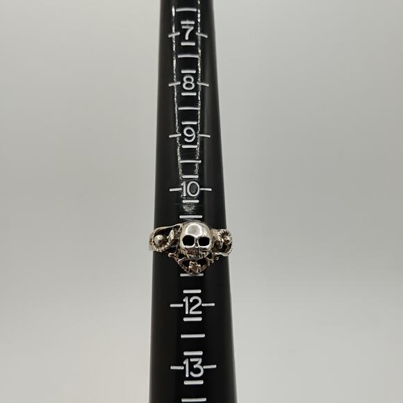 HAN Ram Horns Skull Ring in Sterling Silver size 11 - Picture 7 of 8